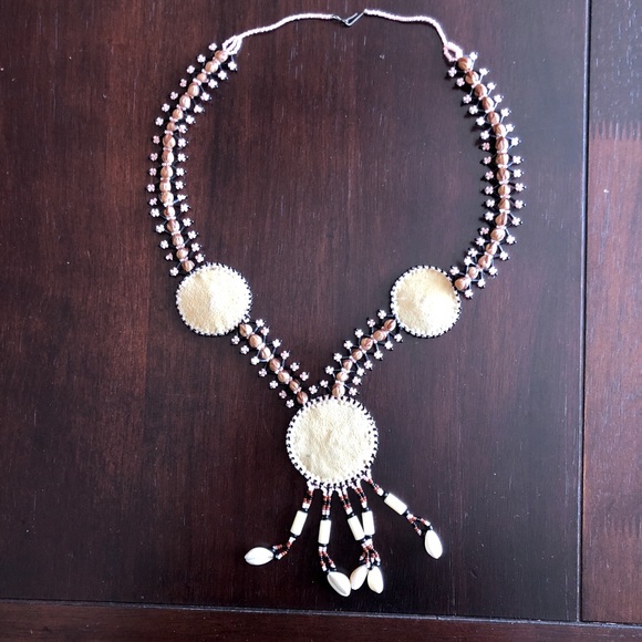 Native Indian Multi Pink Beaded Necklace. - Picture 3 of 6